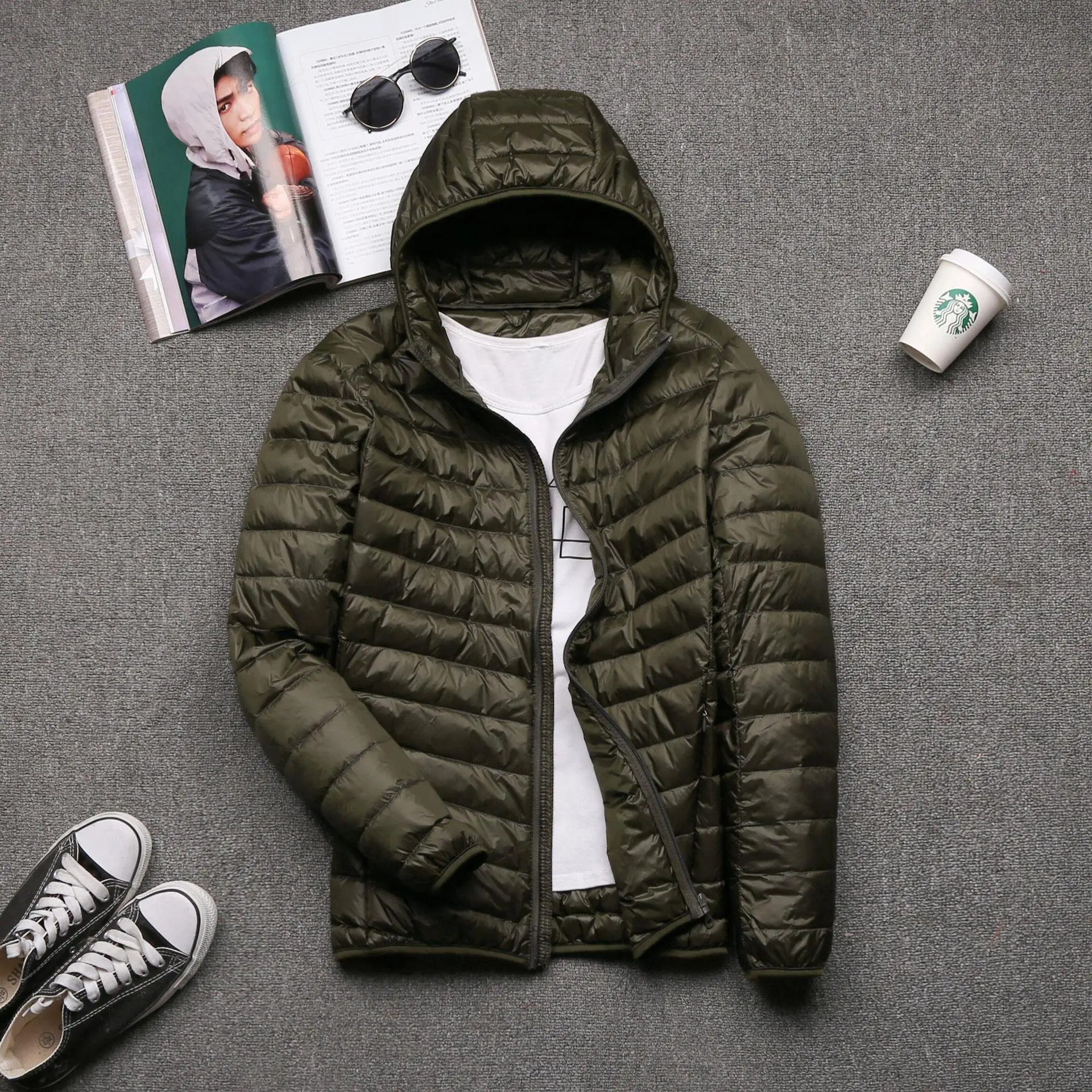 army green [men's hooded]]