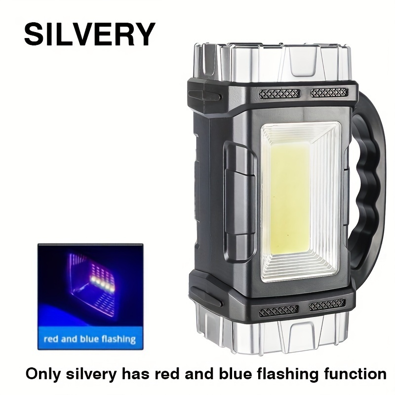 Univerzální LED svítilna 7 v 1 s COB LED a solárním panelem - Silvery