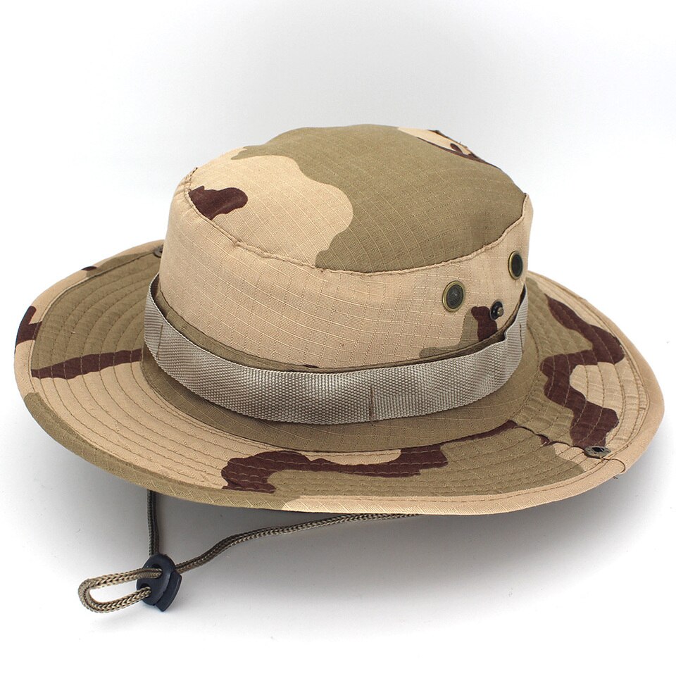Unisex moderní originální oblíbený klobouk s tkaničkou s trendy army potiskem - f