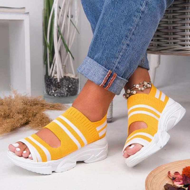 Dámské letní stylové slip on boty Carmen - žlutá velikost 38