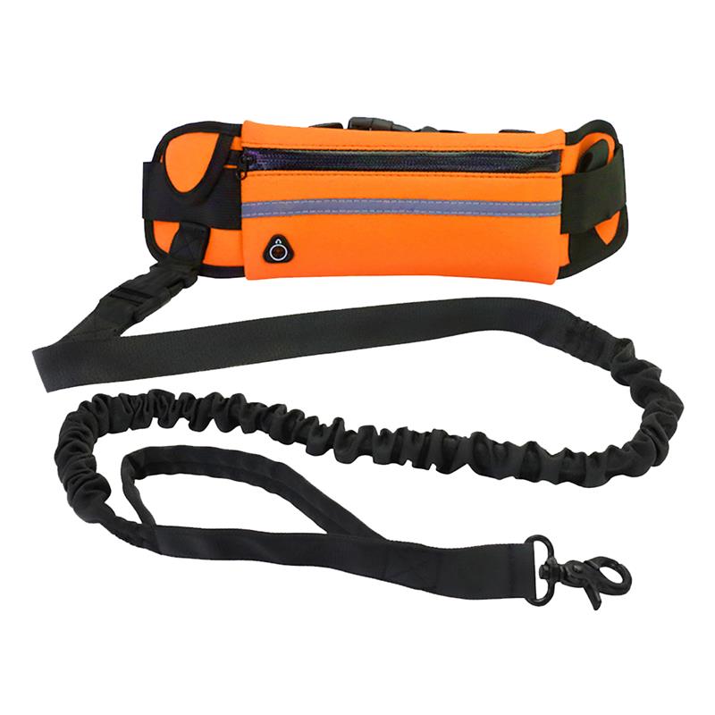 Vodítko pro psy bez rukou Pet Walking and Training Belt s tlumením nárazů - orange