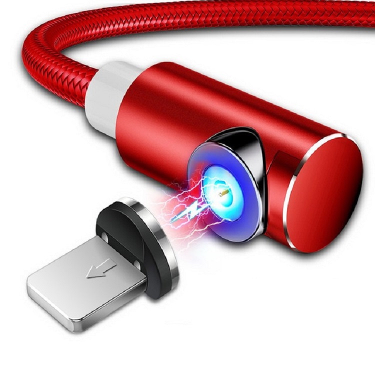 Hlasitý magnetický USB kabel - červená 1 m, 3