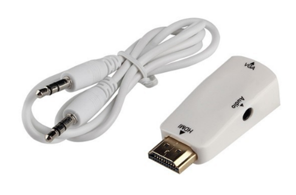 Adaptér HDMI VGA samec a samice - 2 barvy - bila