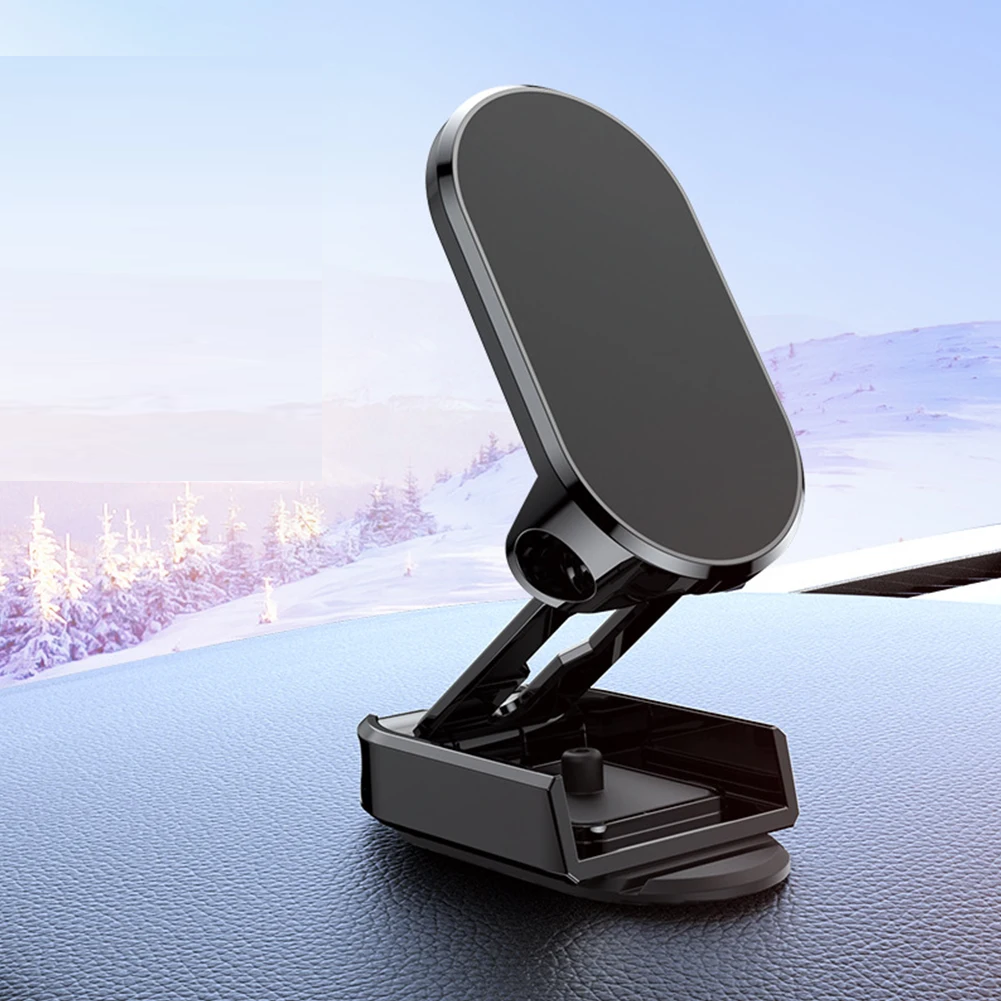 Skládací magnetický držák na mobilní telefon s pevným magnetem pro auto - New update Black