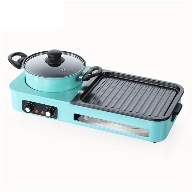 Elektrický gril a hot pot s nepřilnavým povrchem pro BBQ a polévky