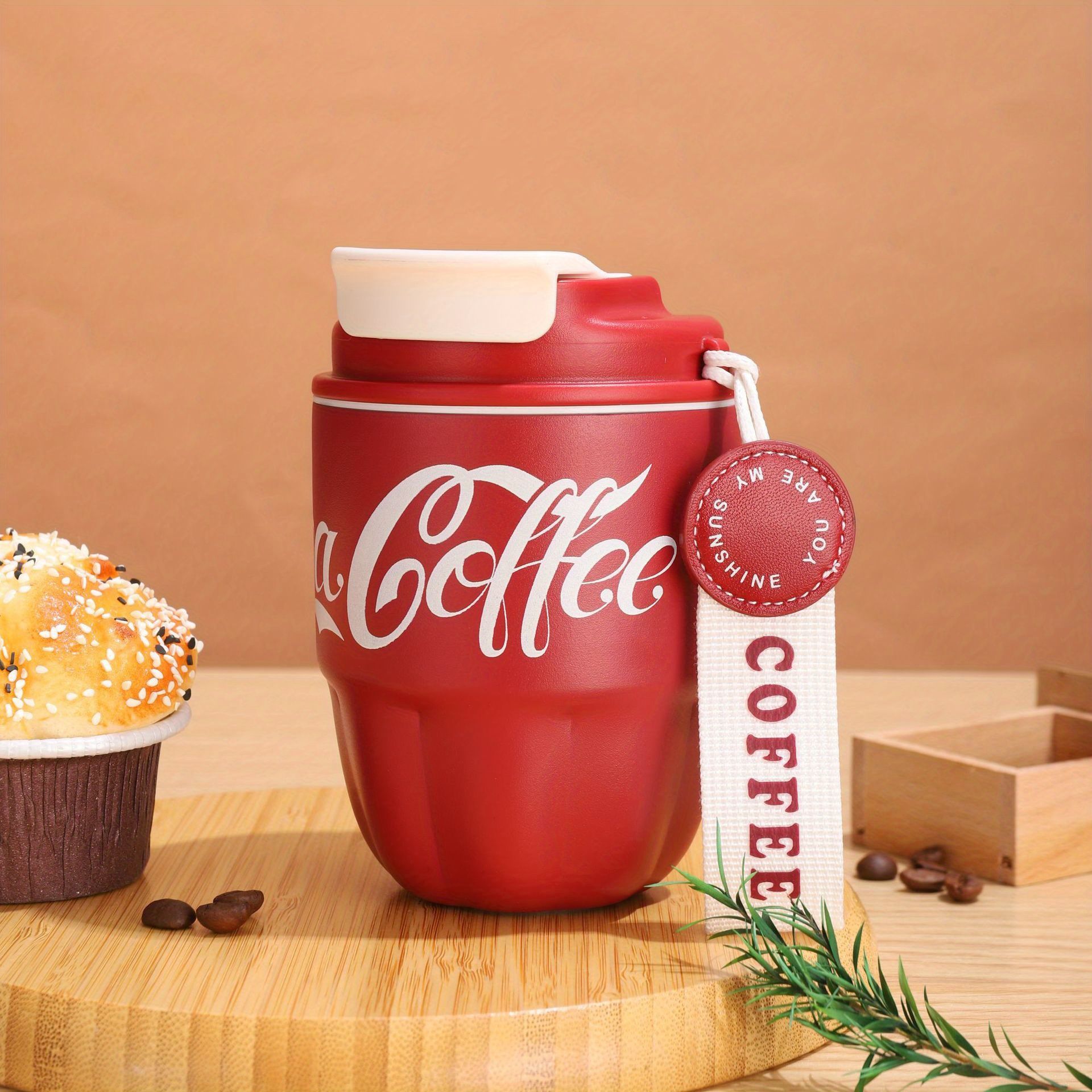 Cestovní hrnek z nerezové oceli s vakuovou izolací, ideální na kávu a nápoje - Red, 260ml