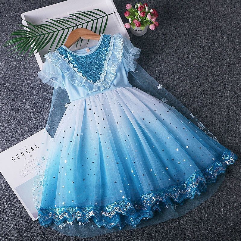 Dívčí večerní šaty z filmu Frozen - velikost 100 cm