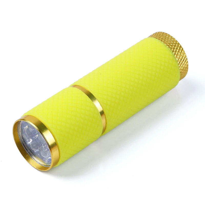 Mini UV LED svítilna s 9 diodami na sušení gelového laku - žlutá