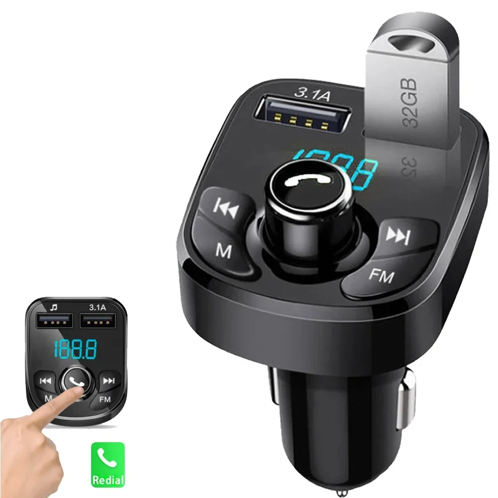 Bluetooth FM Transmitter a rychlonabíječka do auta s duálním USB a handsfree funkcí
