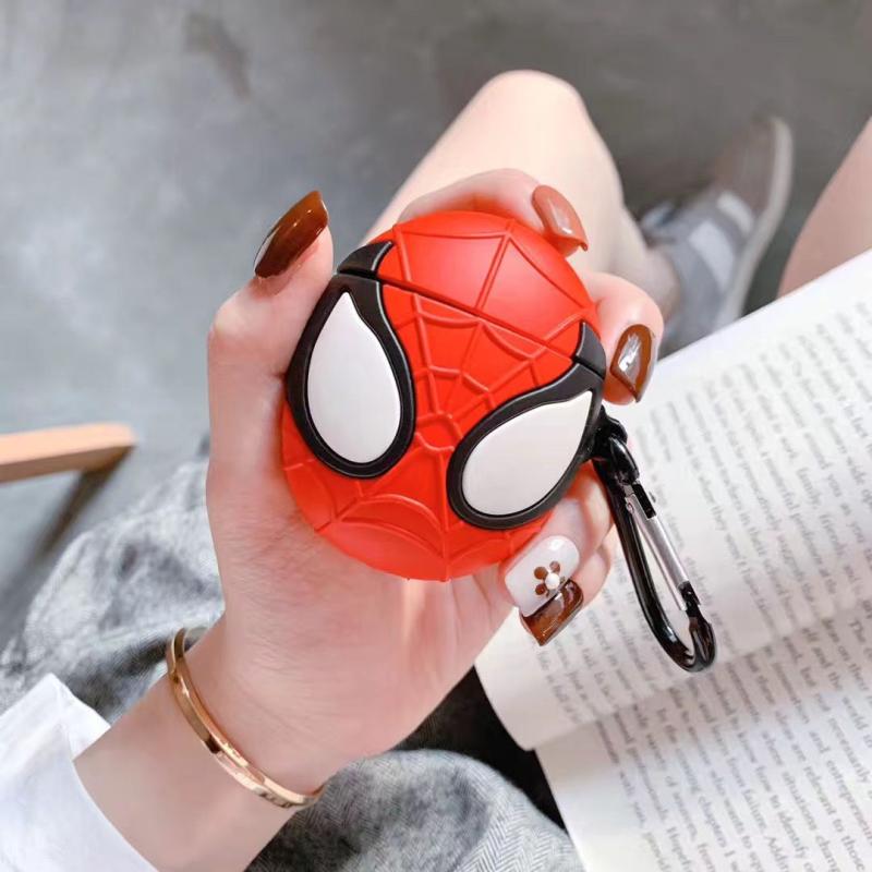 Silikonové pouzdro na Airpods sluchátka - Spiderman - červené