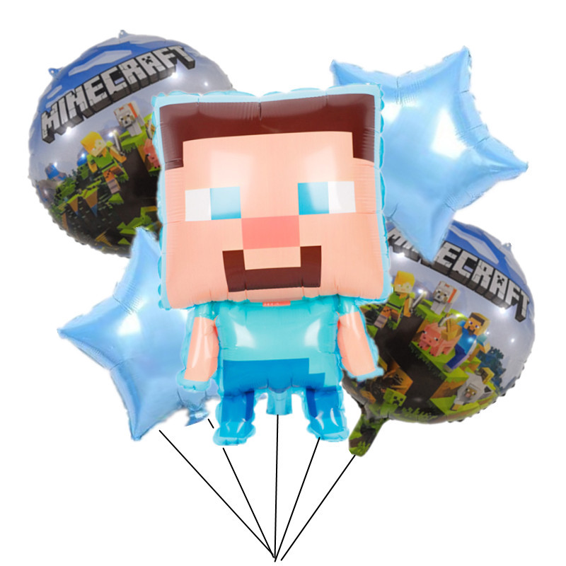 Stylové dekorace s motivem počítačové hry Minecraft - mining pix birthdayA
